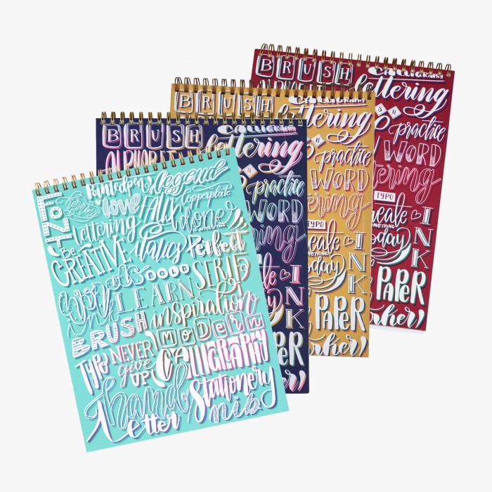 Devangari-art-zestaw-kaligrafia-4-zeszyty-cwiczen-brush-lettering