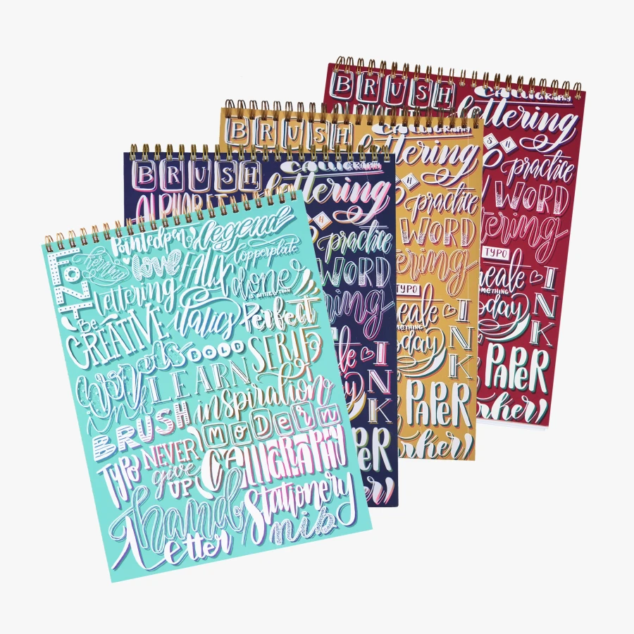 Devangari-art-zestaw-kaligrafia-4-zeszyty-cwiczen-brush-lettering