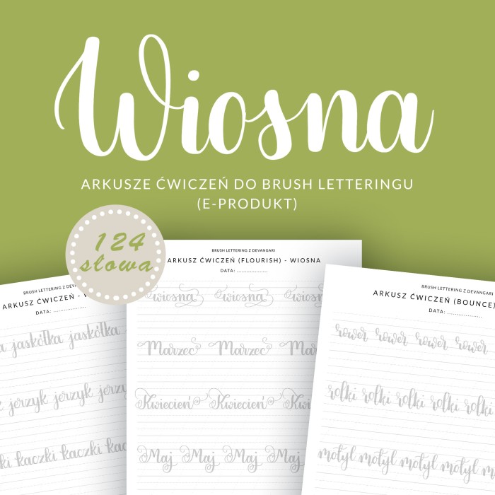 Devangari art - arkusz cwiczen do letteringu - Wiosna - 01