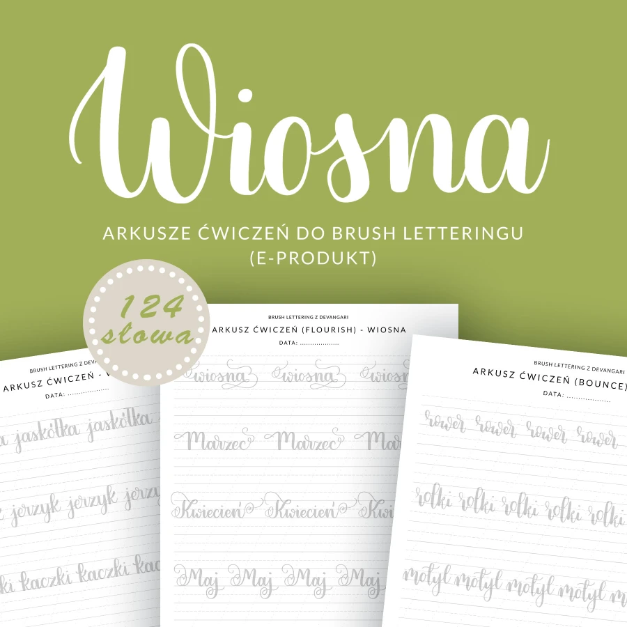 Devangari art - arkusz cwiczen do letteringu - Wiosna - 01