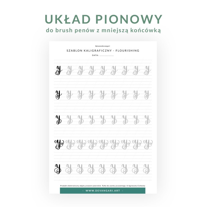 Devangari art - arkusz cwiczen do letteringu - Alfabety - 03