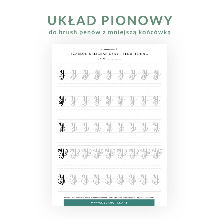 Devangari art - arkusz cwiczen do letteringu - Alfabety - 03