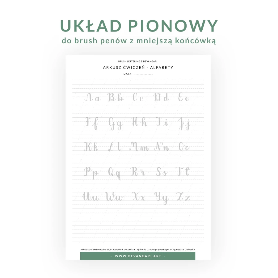 Devangari art - arkusz cwiczen do letteringu - Alfabety - 04