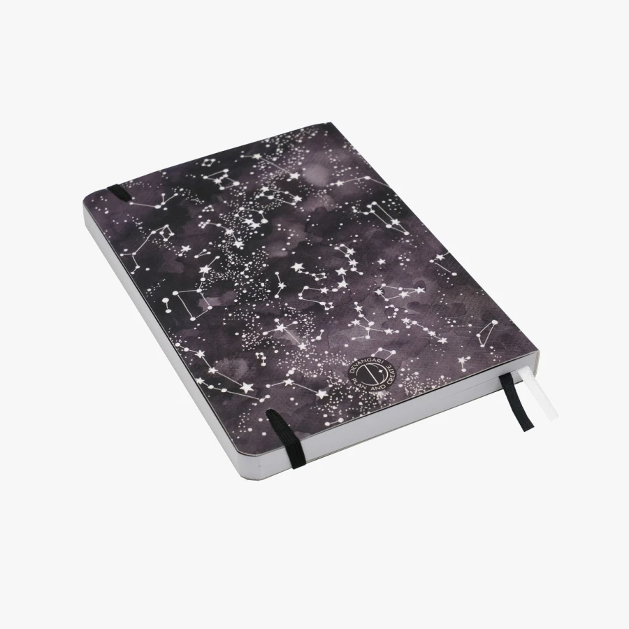 Notebook black cover with stars