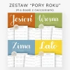 DO DRUKU Zestaw 4 arkuszy ćwiczeń do brush letteringu - Pory Roku - 3 kroje pisma (e-book) 