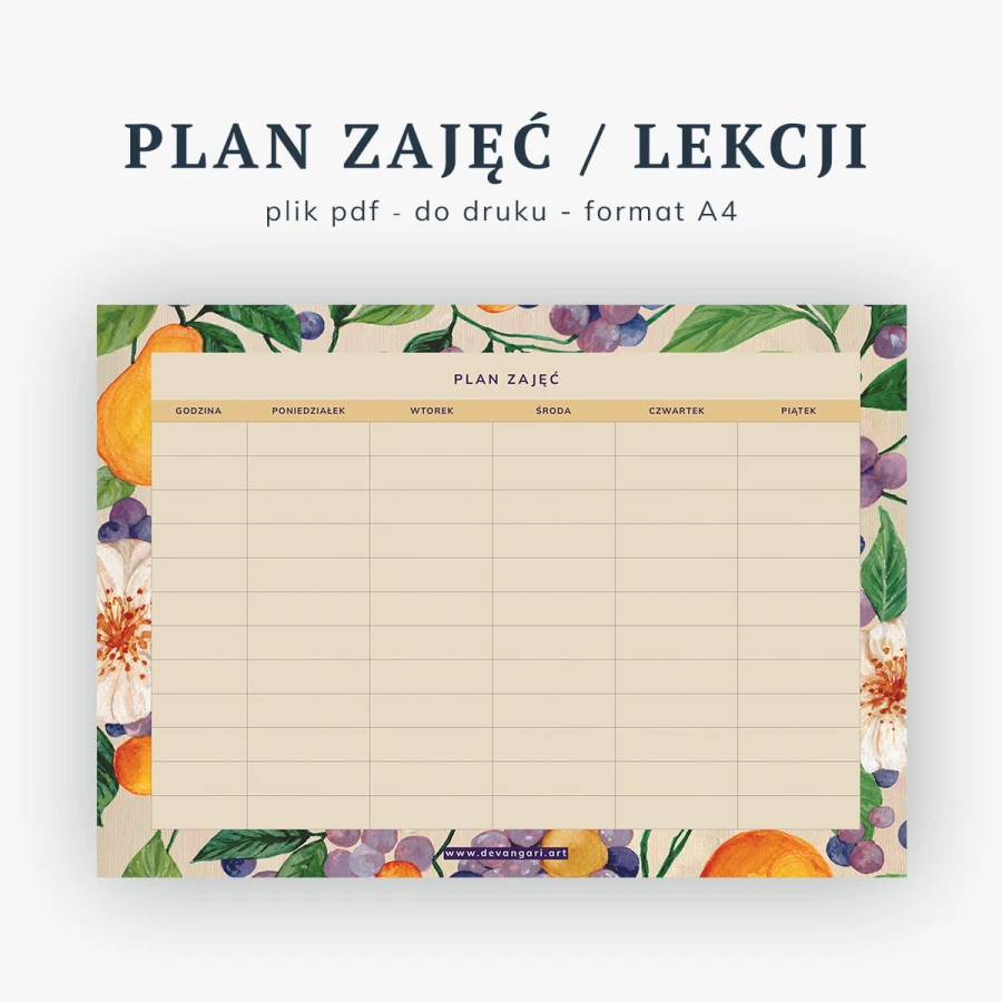 plan lekcji devangari