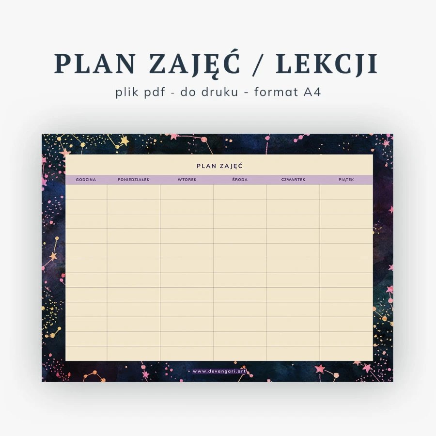 plan zajęć do druku