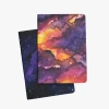 Zestaw 2 średnich zeszytów w kropki - Sunset Galaxy, Violet Galaxy (A5), 120 gsm